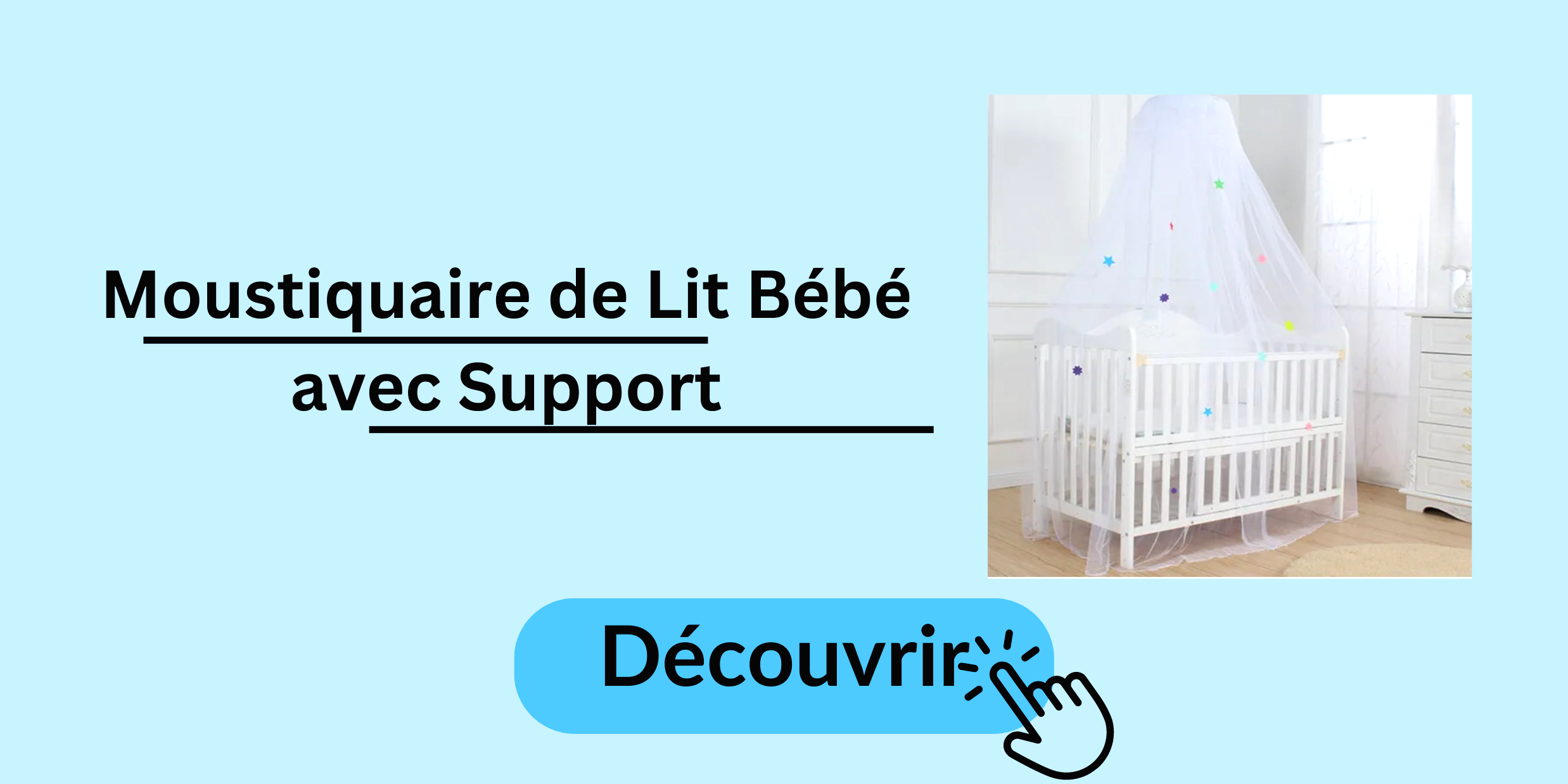 Moustiquaire Lit bébé avec support 